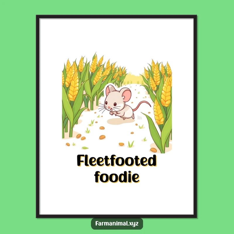 Funny Mouse Scurrying Digital Art - Instant Charm for Walls