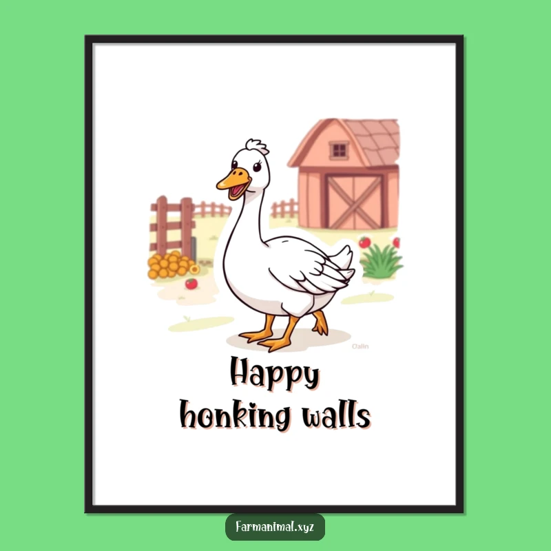 Funny Farm Goose Digital Art: Instant Download for Honking Home Decor
