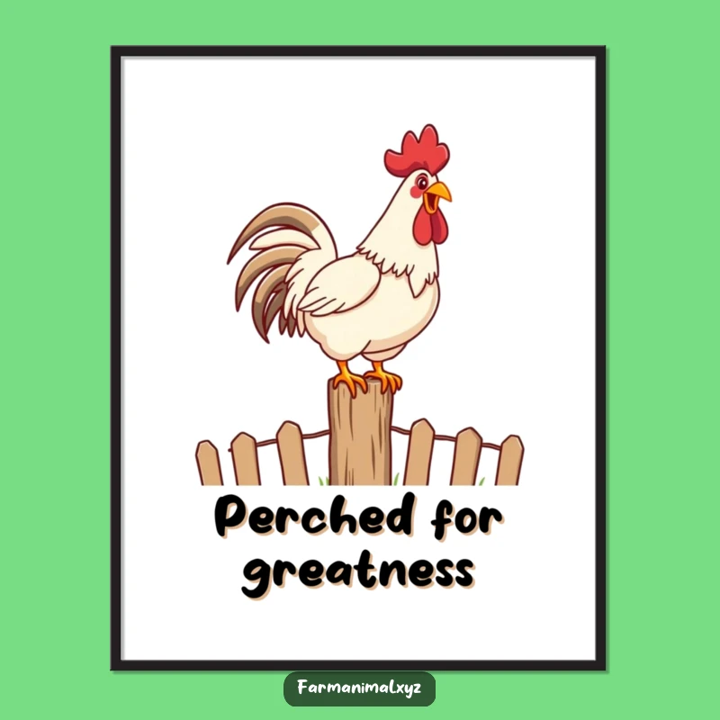 Funny Rooster Crowing Digital Art: Instant Download for Morning Decor