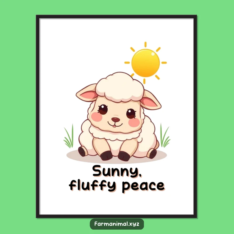 Funny Content Sheep Digital Art: Sunny Sky Rest, Instant Funny Gift Download