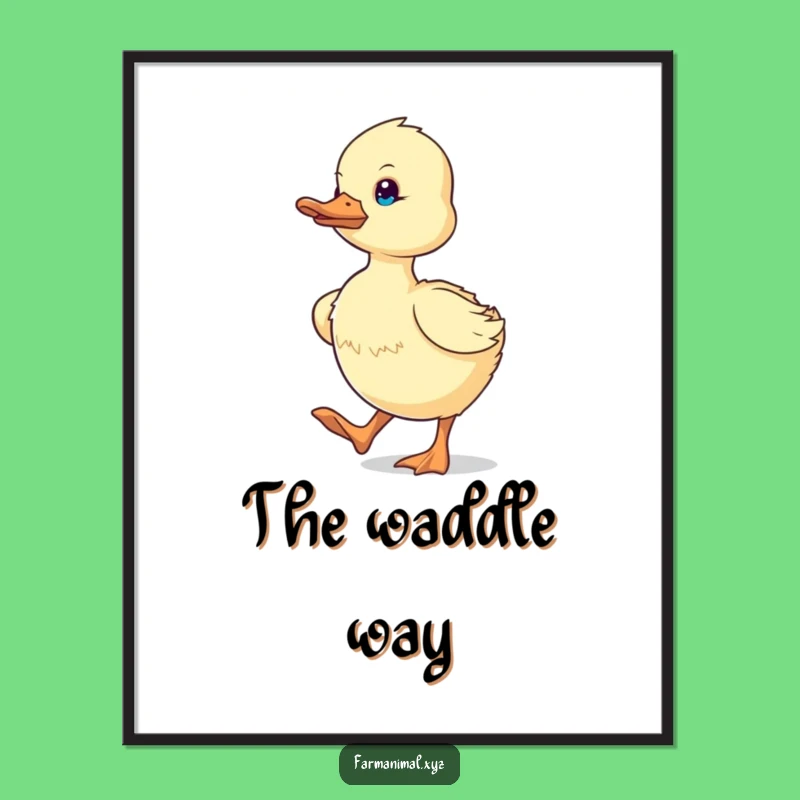 Funny Duckling Waddling Digital Art: Bring Hilarious Farm Determination Home