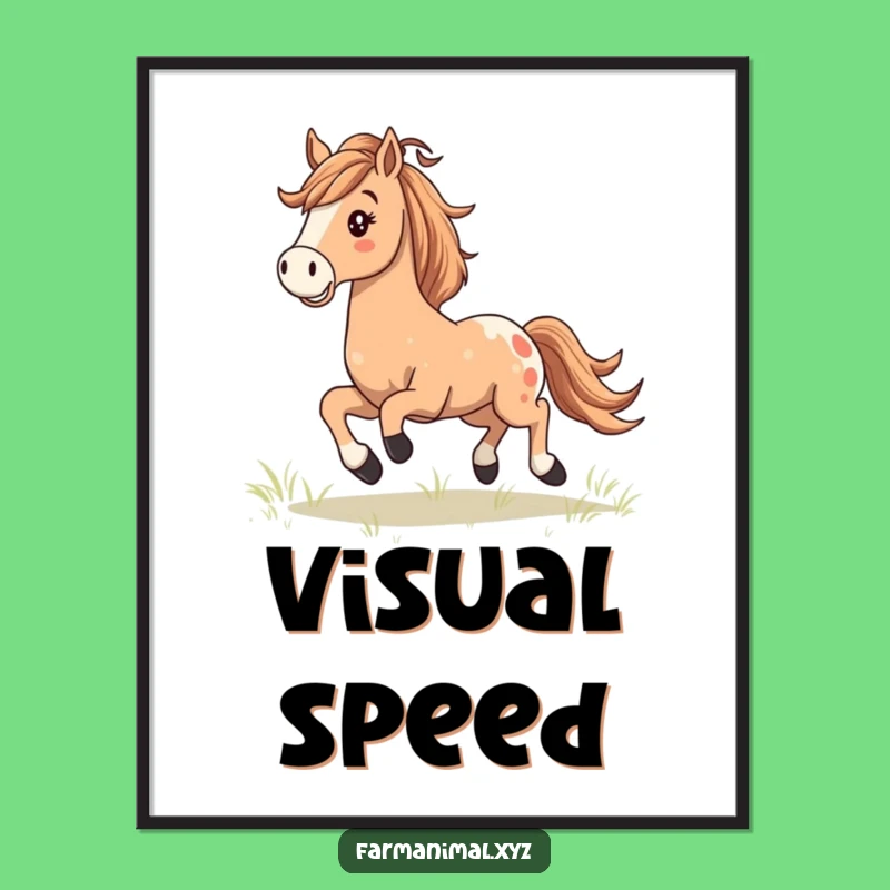 Happy Horse Galloping Digital Art Print: Decorate with Majestic Steed's Freedom Art