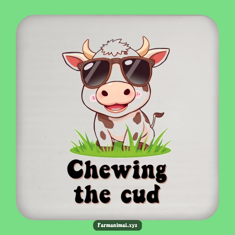 Funny Cow Sunglasses Drink Coaster: Hilarious Protection for Your Surfaces