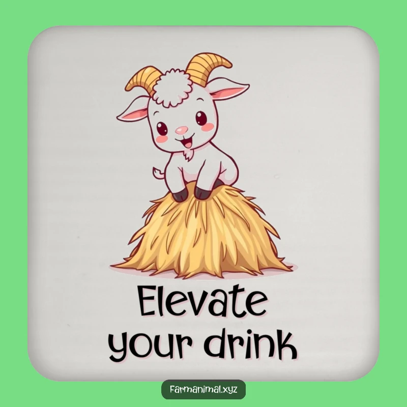 Funny Mischievous Goat Coaster - Protect Surfaces with Hilarious Farm Charm