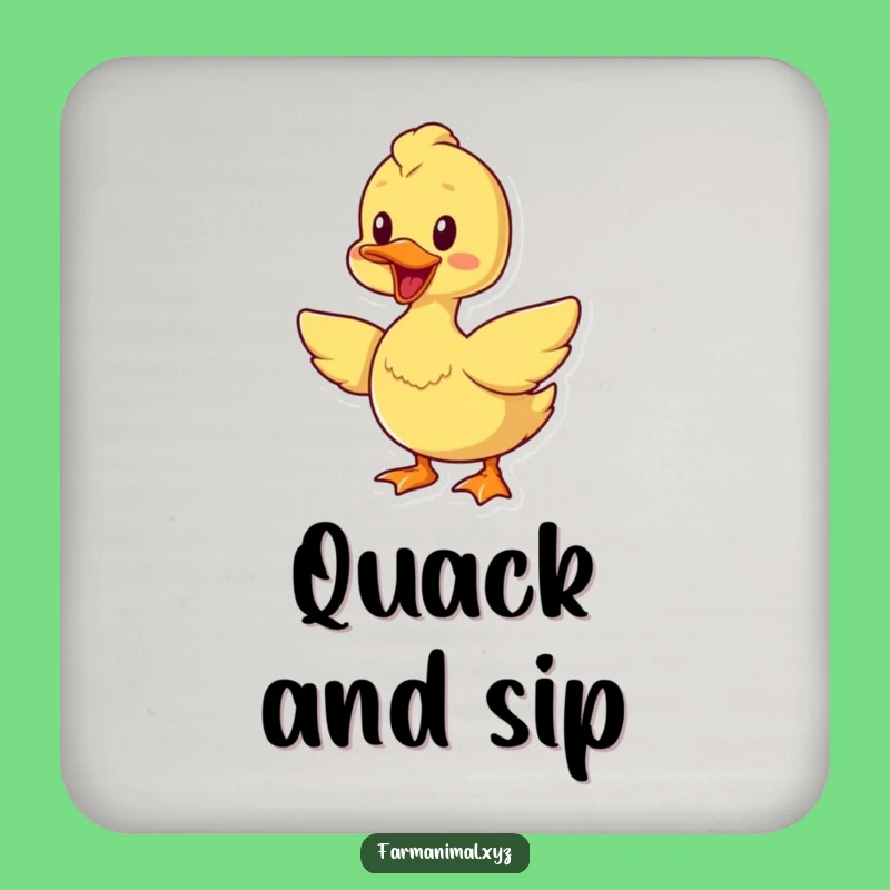 Funny Cheerful Duck Coaster - Cute Bird Drink Mat, Adorable Gift