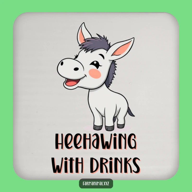 Funny Donkey Braying Coaster, Happy Drink Accessory, Adorable Funny Gift