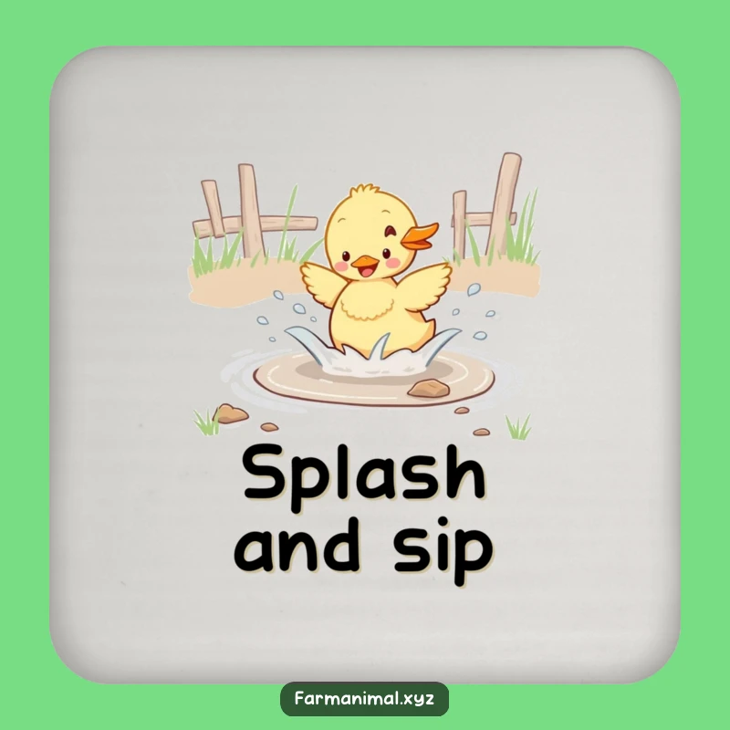 Funny Duckling Splashing Coaster Set - Joyful Table Protection