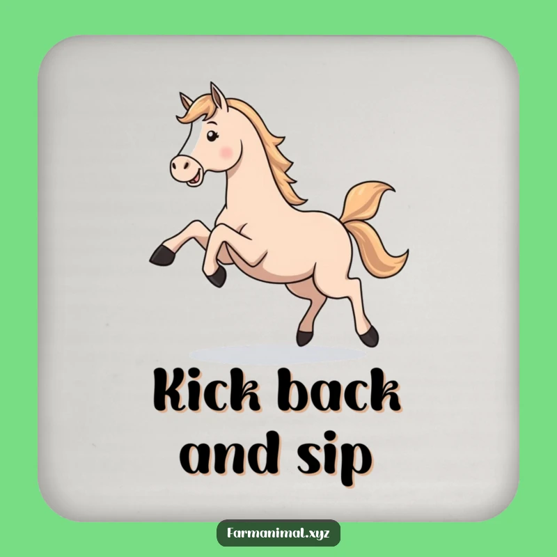 Funny Horse Gallop Coaster Set - Protect Surfaces with Playfulness!