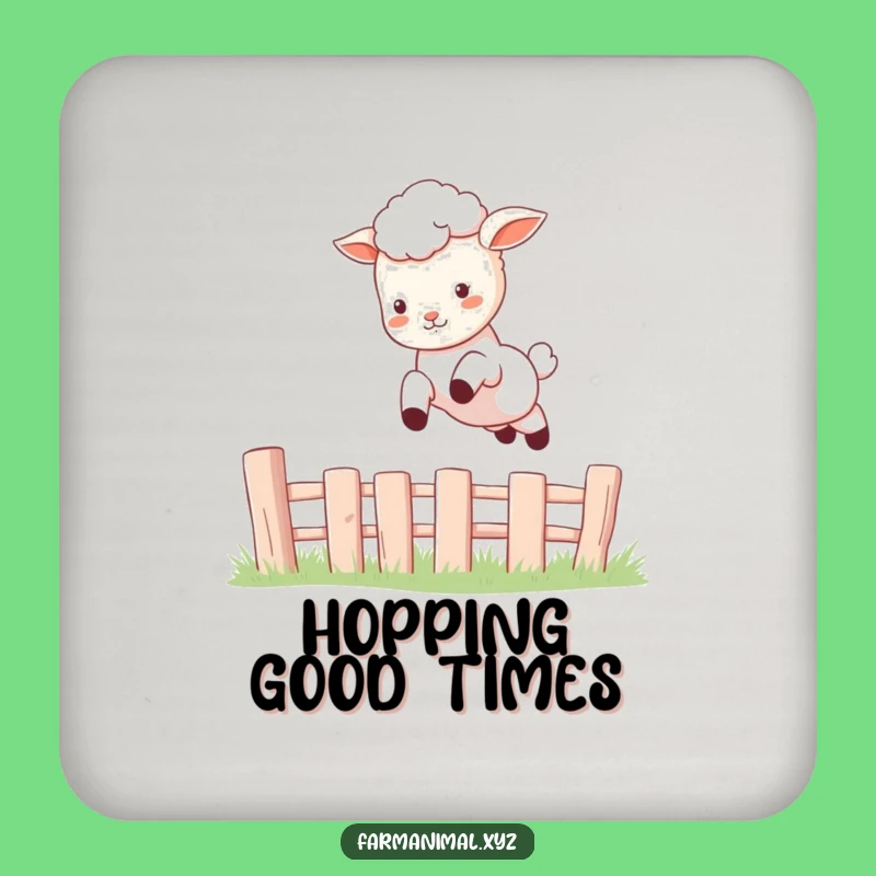 Funny Lamb Leap Coaster: Playful Animal Surface Protector, Hilarious Jumping Sheep Decor, Funny Gift