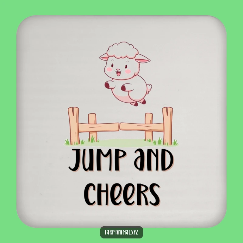 Funny Sheep Jumping Drink Coaster: Playful Ewe Set for Tables Gift
