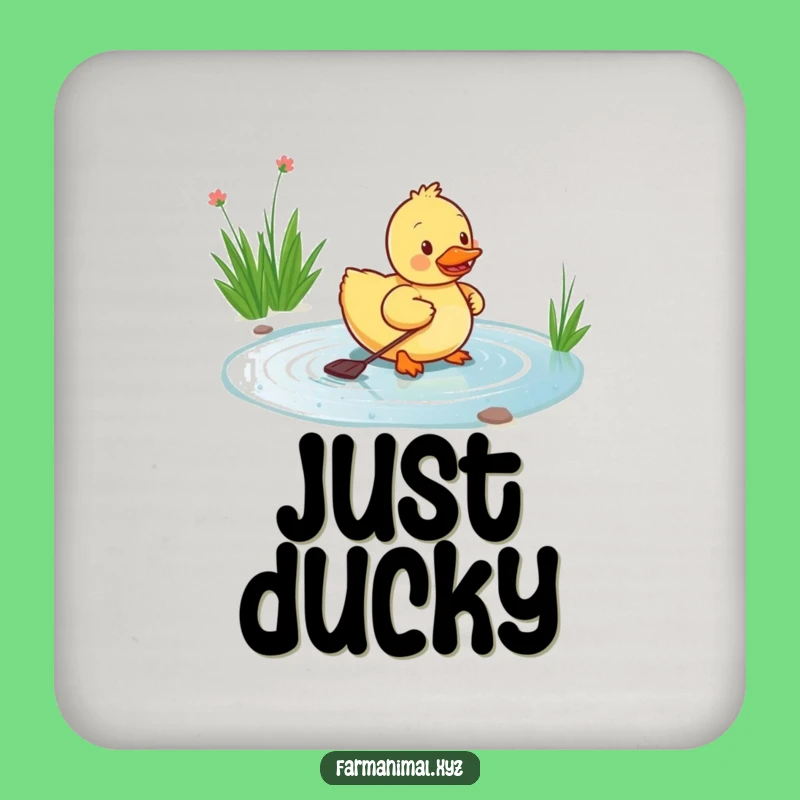 Funny Duckling Paddling Drink Coaster: Energetic Pond Protector - A Humorous Animal Gift
