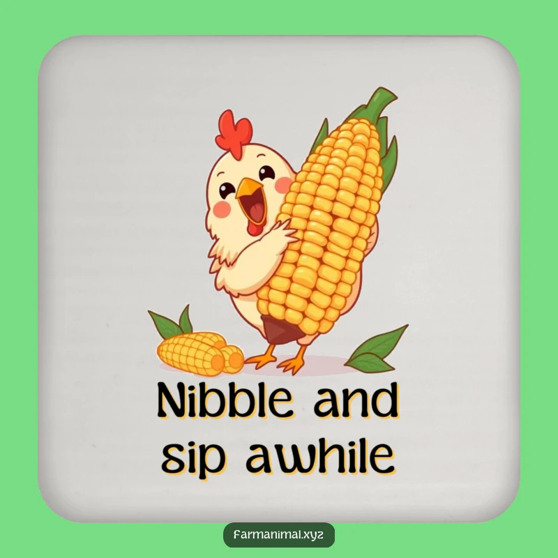 Funny Chicken Corn Coaster Set: Protect Surfaces with Poultry Charm