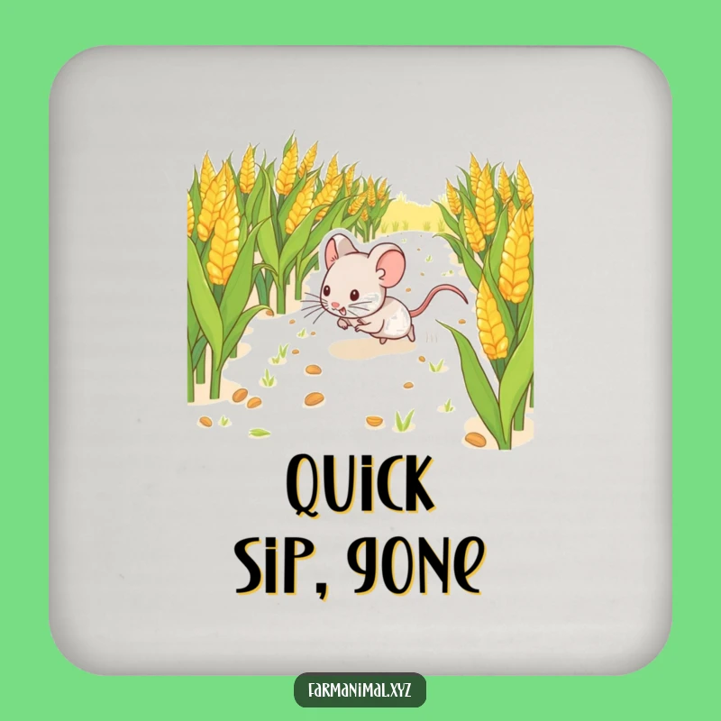 Funny Mouse Scurrying Coaster - Protect Surfaces with Tiny Charm