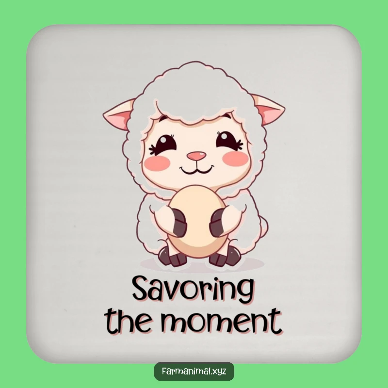 Funny Sheep Chewing Cud Coaster - Protect Surfaces with Serene Humor