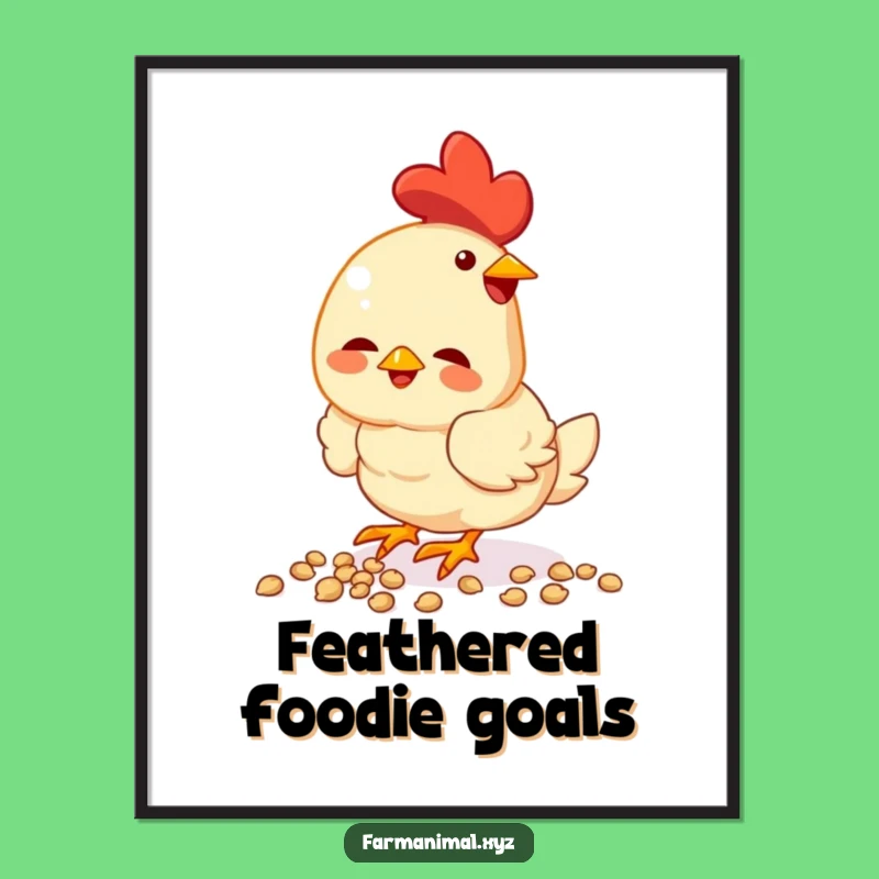 Funny Chicken Pecking Poster - Vibrant Bird Wall Art, Perfect Gift