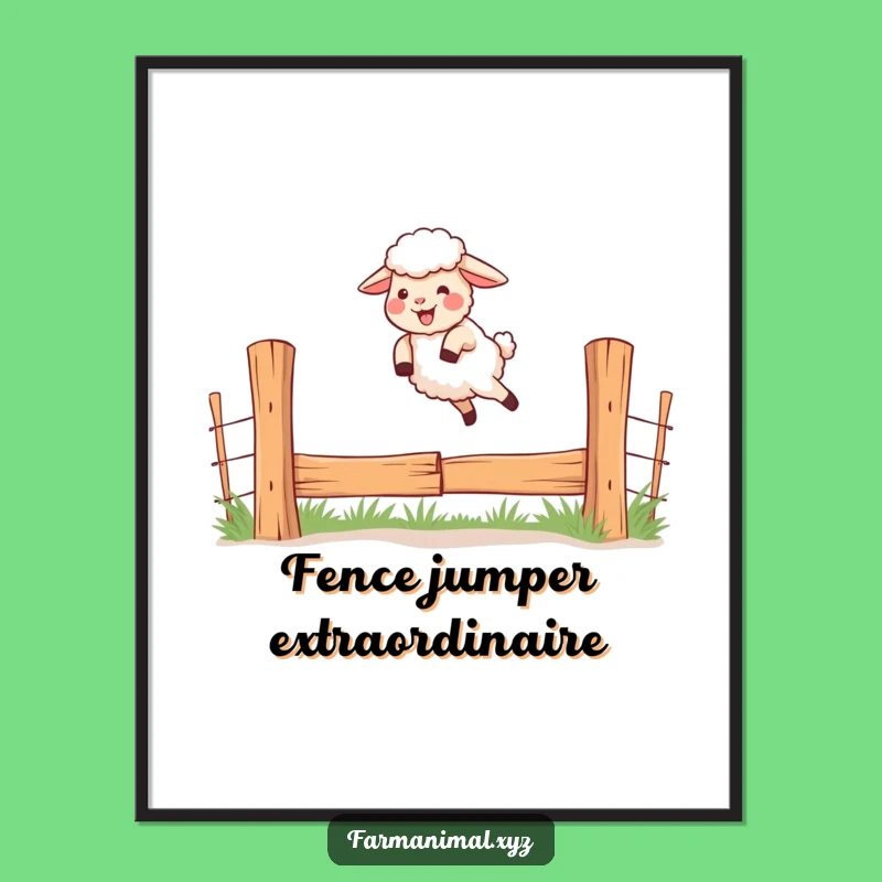 Funny Giggling Sheep Poster; Decorate With Whimsy This Hilarious Farm Art Gift