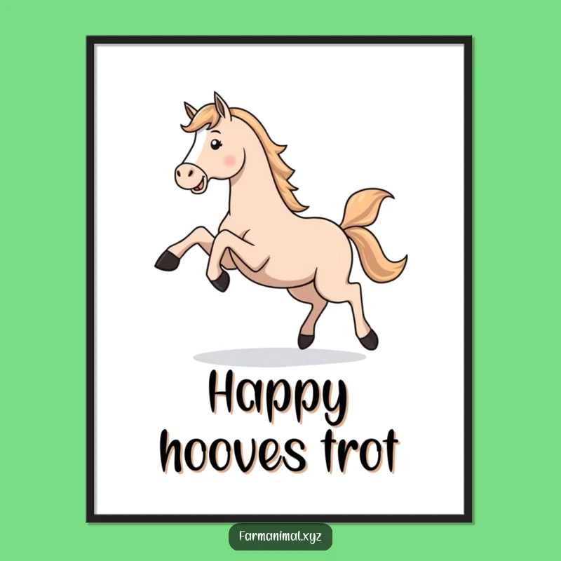 Funny Horse Gallop Poster - Playful Equine Art for Your Walls