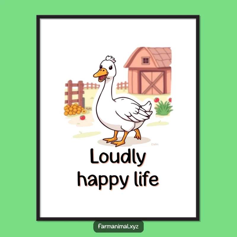 Funny Farm Goose Poster: Bring Honking Joy to Your Walls