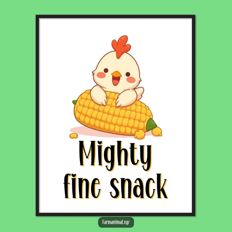 Funny Chicken Corn Poster; Decorate With Farm Humor This Hilarious Art Gift