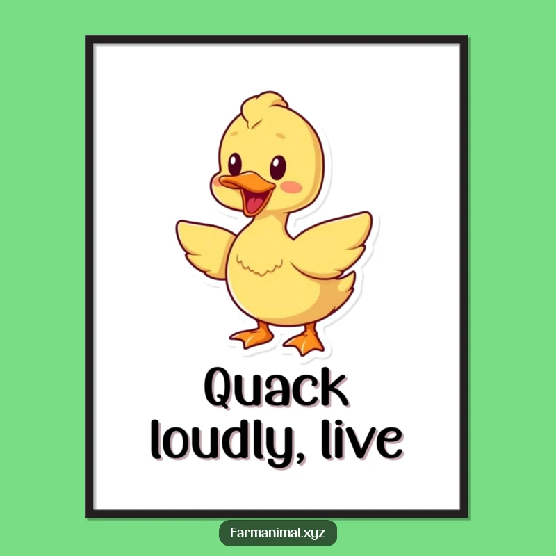 Funny Cheerful Duck Poster - Vibrant Bird Wall Art, Perfect Gift