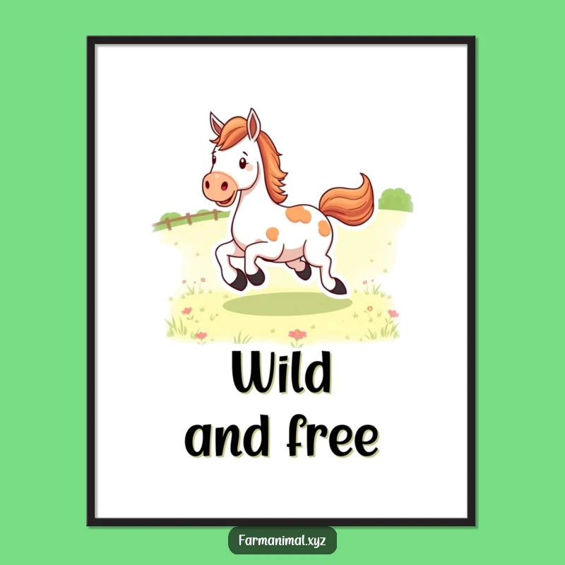 Funny Horse Kicking Heels Poster: Vibrant Equine Art!