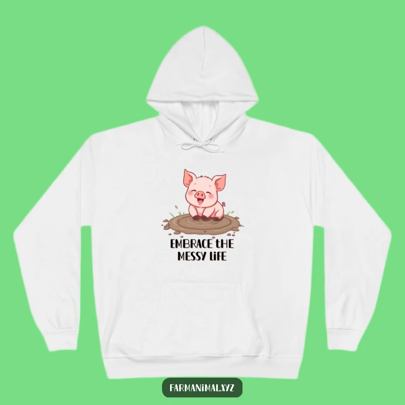 Funny Piglet Puddle Party Hoodie - Cozy Farm Animal Sweatshirt, Great Gift