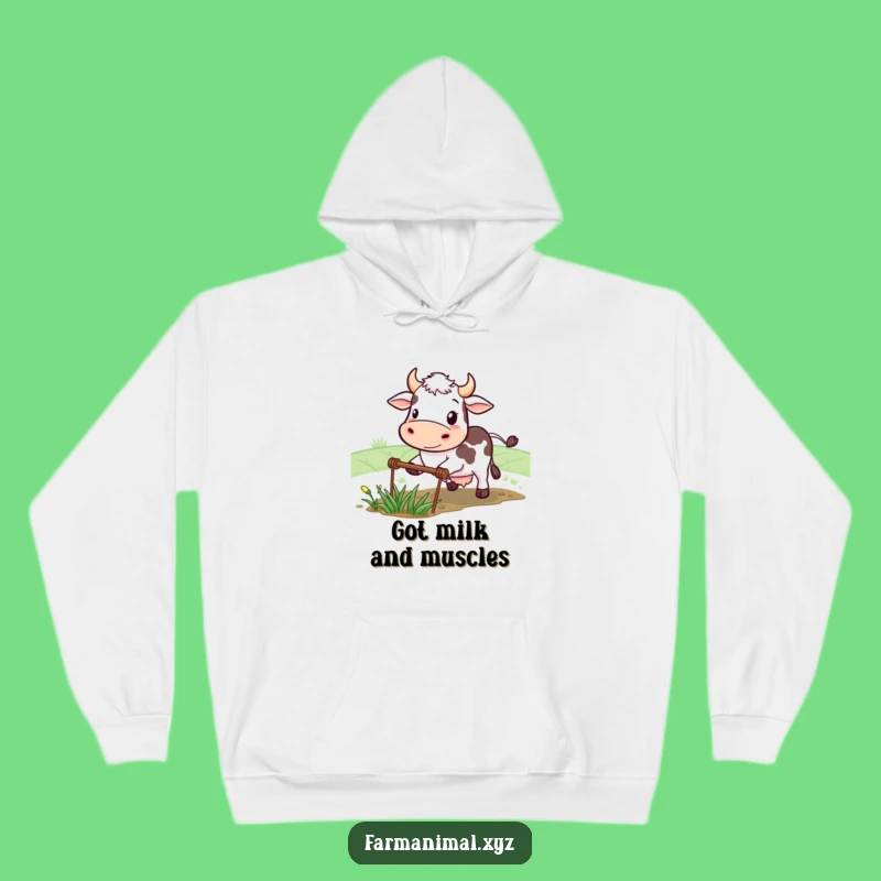 Funny Cow Plowing Hoodie: Cozy and Hilarious Wear for Farm Lovers