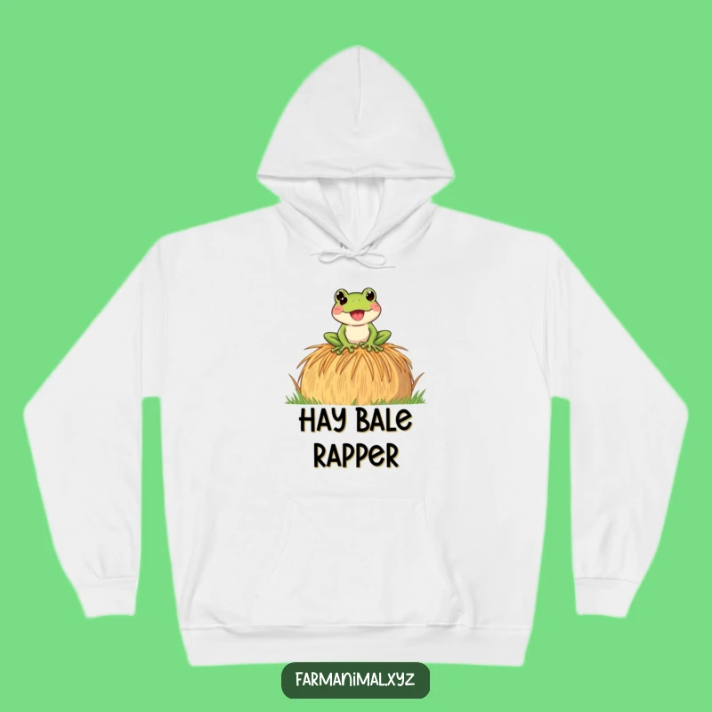 Funny Frog Croak Hoodie: Cozy Hay Bale Vibes - Embrace Comfort with this Hilarious Funny Gift!
