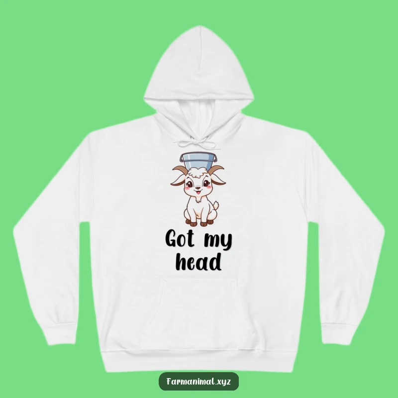 Funny Goat Bucket Head Hoodie: Cozy Up with Farmyard Fun!