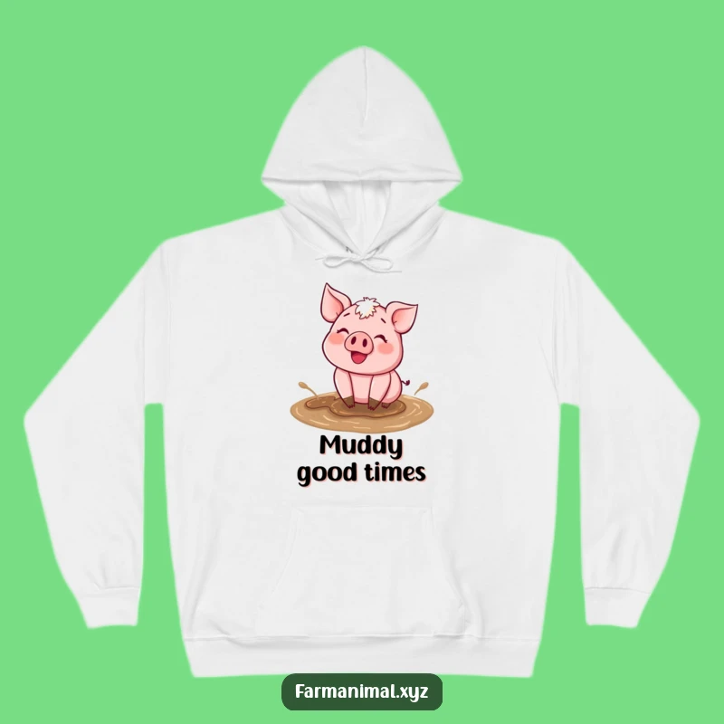 Funny Happy Pig Mud Hoodie: Cozy Wallow Vibes, Perfect Comfort Gift