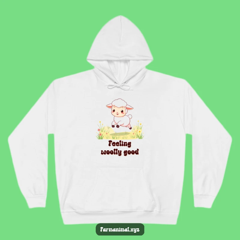 Funny Lamb Skipping Hoodie: Cozy Comfort with a Hilarious Meadow Vibe