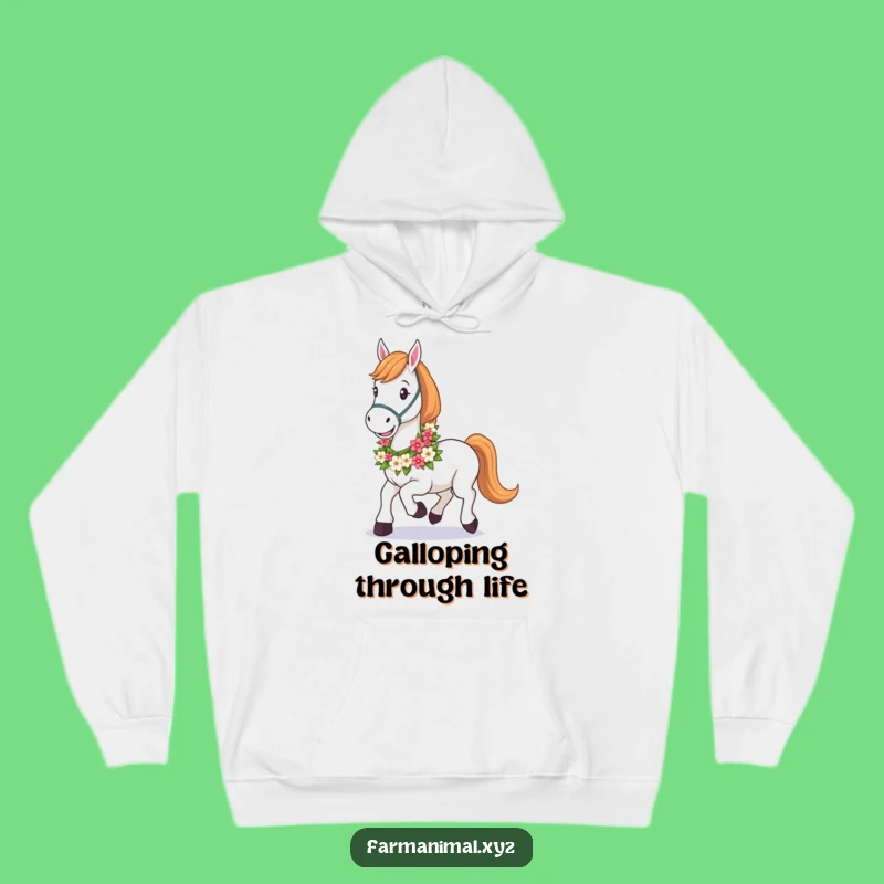 Funny Horse Garland Hoodie: Cozy Comfort & Funny Equestrian Vibes Gift