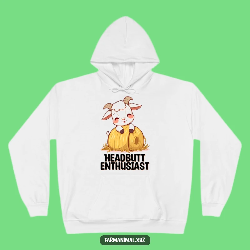Funny Goat Headbutting Hoodie - Cozy and Comical Farm Gear