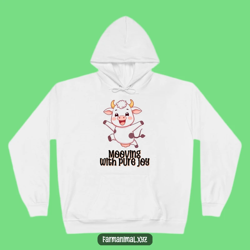 Funny Jumping Cow Hoodie - Cozy Farm Animal Sweatshirt, Great Gift