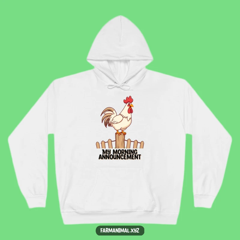 Funny Rooster Crowing Hoodie: Cozy Comfort for Early Risers