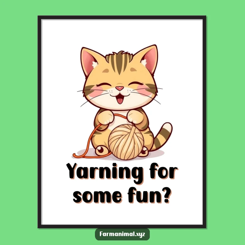 Funny Free Printable Cat Wall Art: Pounce on This Playful Yarn Art Downloadable!