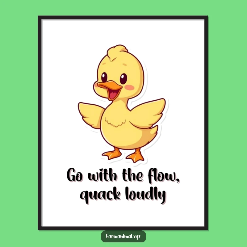 Funny Free Printable Wall Art: Cheerful Duck Quack - Hilarious Downloadable Decor!