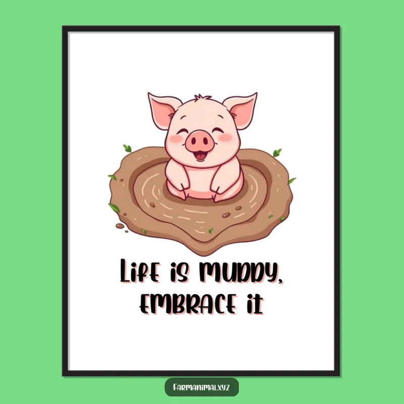Funny Free Printable Wall Art: Pig's Heart Mud Bath for Adorable Downloadable Decor