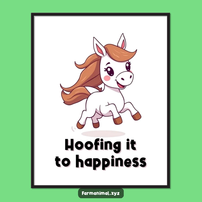Free Printable Horse Wall Art: Energetic Gallop Funny Downloadable Decor for a Joyful Space