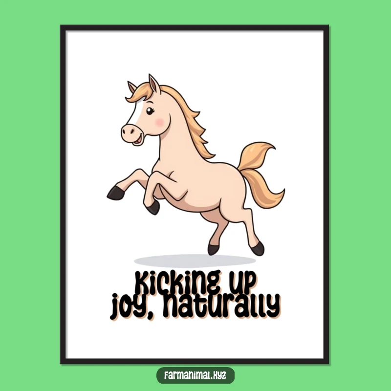 Free Printable Wall Art: Playful Horse Gallop - Funny Downloadable Decor