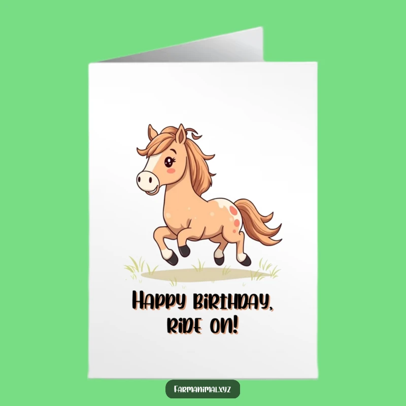 Free Printable Birthday Card: Galloping Horse, Flowing Mane, Joyful Ride Downloadable Gift