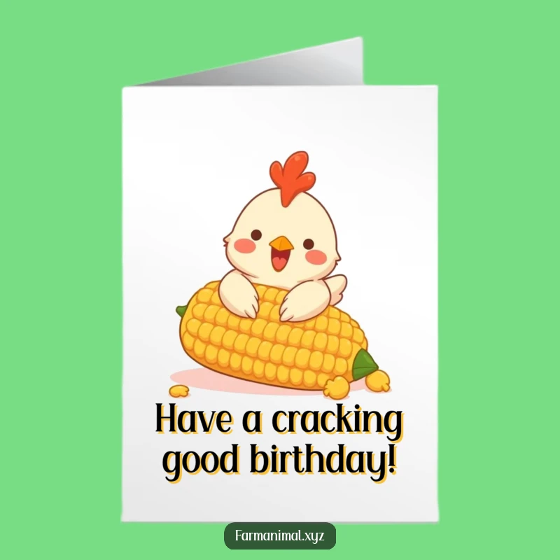 Free Printable Birthday Card: Chicken and Corn for a Funny Downloadable Gift