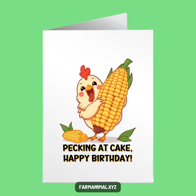 Free Printable Birthday Card: Chicken & Corn for a Fun Downloadable Gift