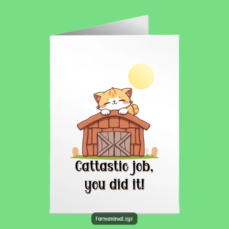 Free Printable Congrats Card Funny Cat Sunbathing - Downloadable Chill Gift