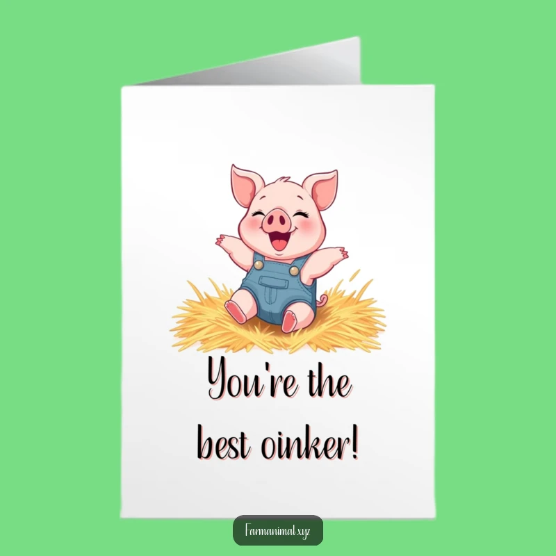 Free Printable Congrats Card: Piglet's Joyful Roll, Success Download