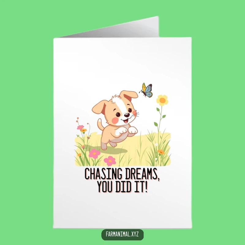 Free Printable Congrats Card: Playful Puppy - Adorable Downloadable Gift!