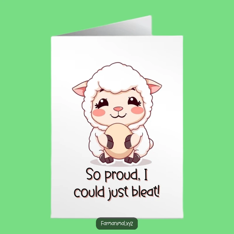 Free Printable Congrats Card: Sheep's Calm Success, Mellow Vibes Downloadable Gift