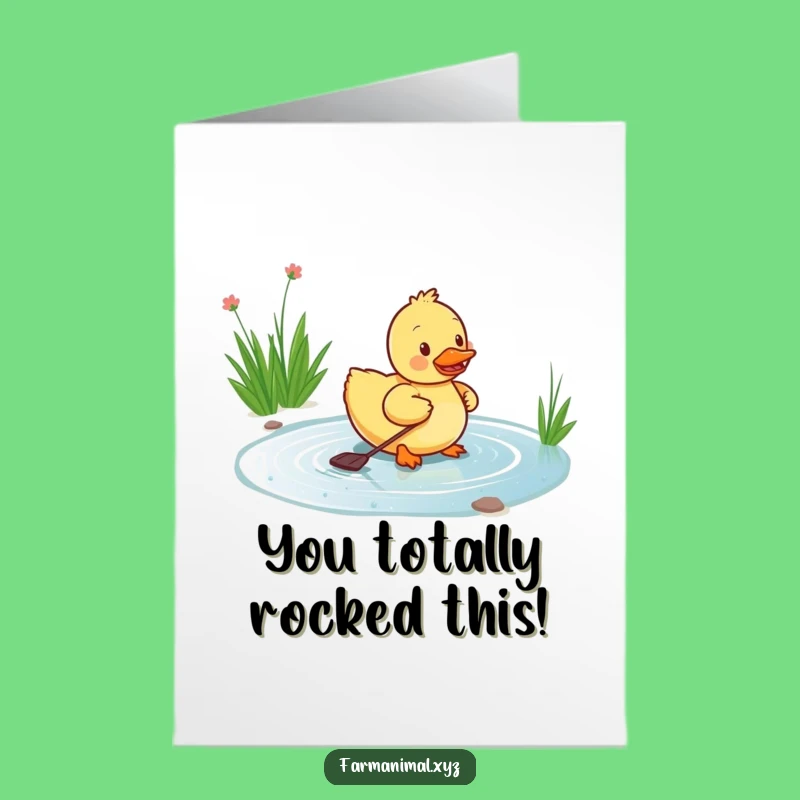 Free Printable Duckling Congratulations Card: Funny Downloadable Splash for Your Big Win!