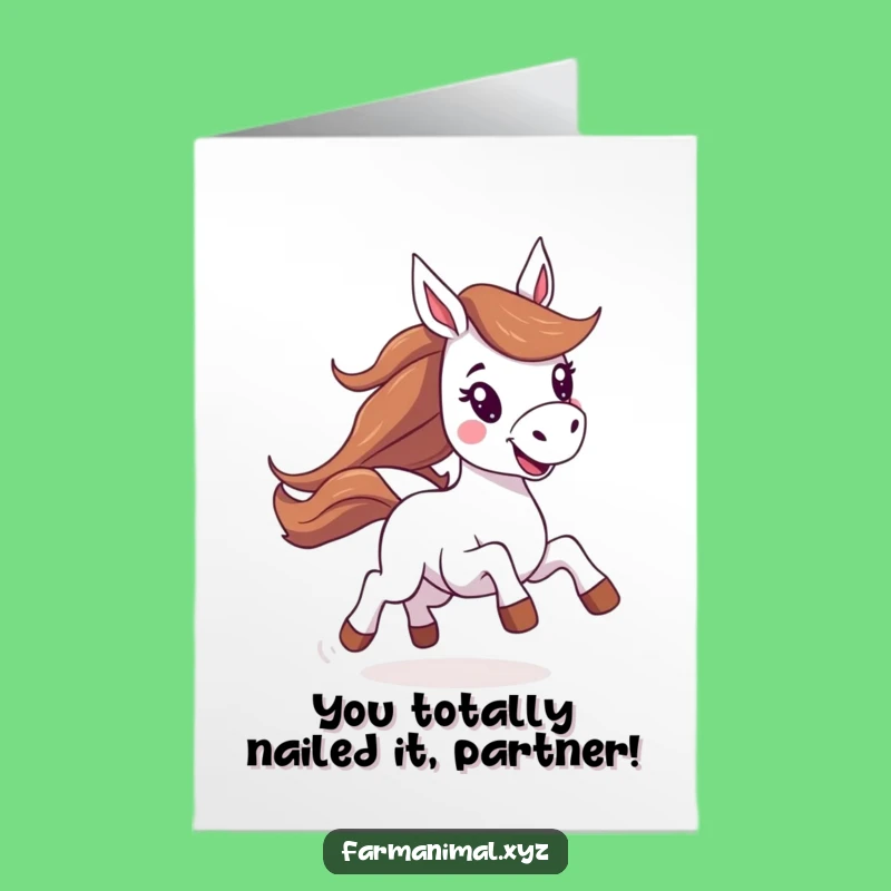 Free Printable Horse Card: Joyful Gallop Congratulations Funny Downloadable Gift for Any Occasion