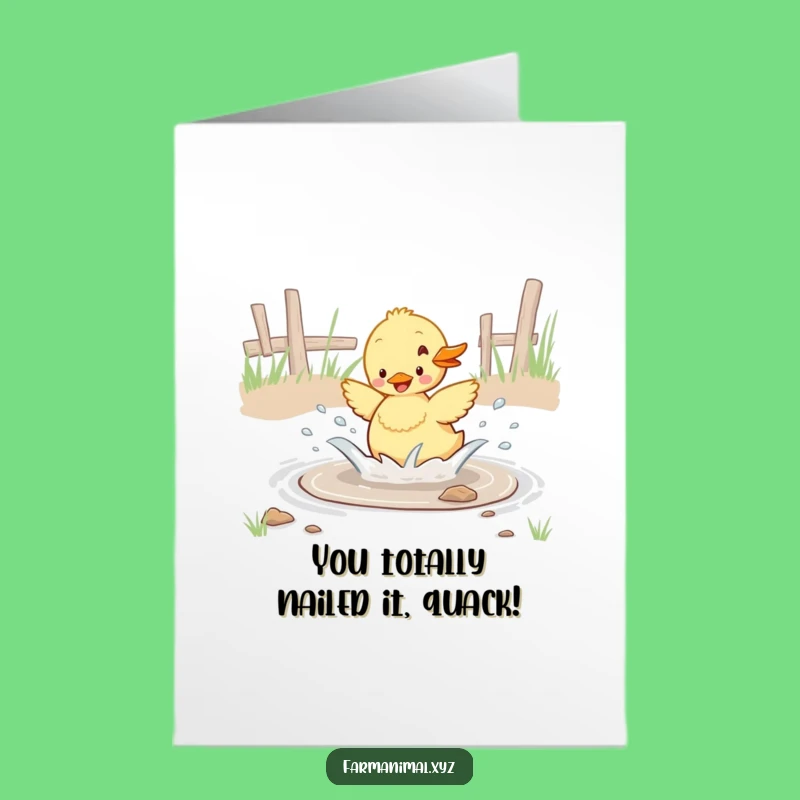 Free Printable Congrats Card: Humorous Duckling Splash, DIY Downloadable Cheer